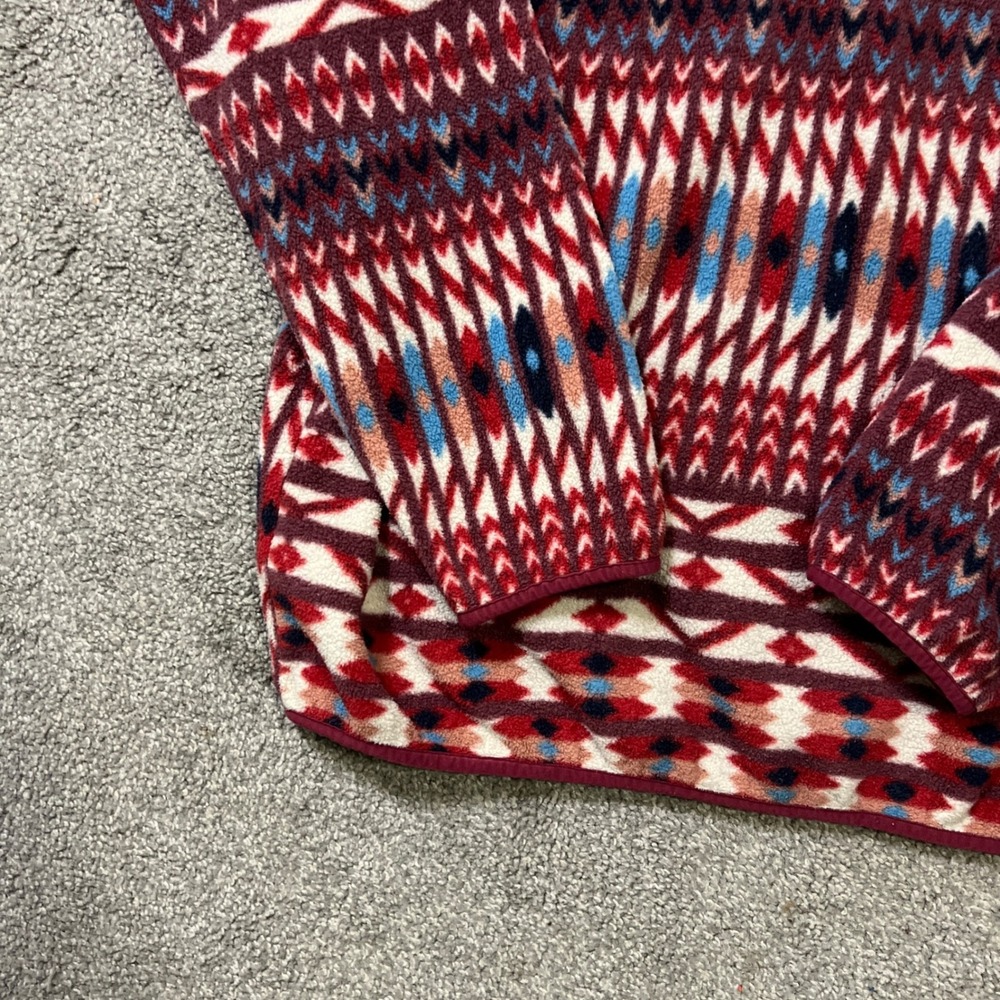 Patagonia Synchilla Snap-T Pullover Womens XL kuta klash dark currant Geometric - Picture 5 of 11